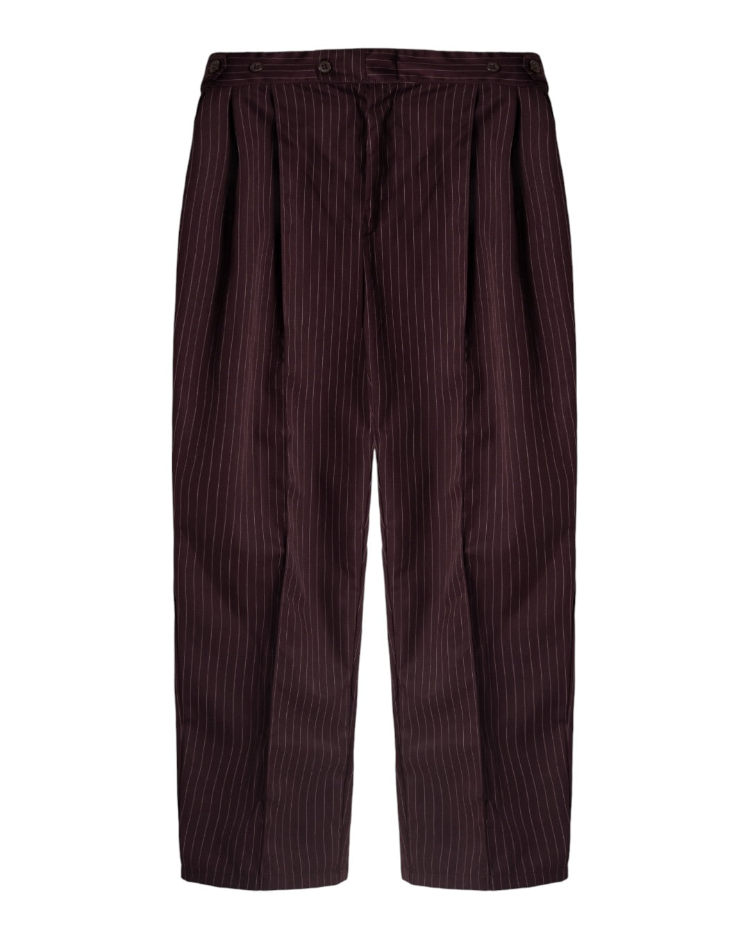 Double Pleated Stripes Maroon Pants