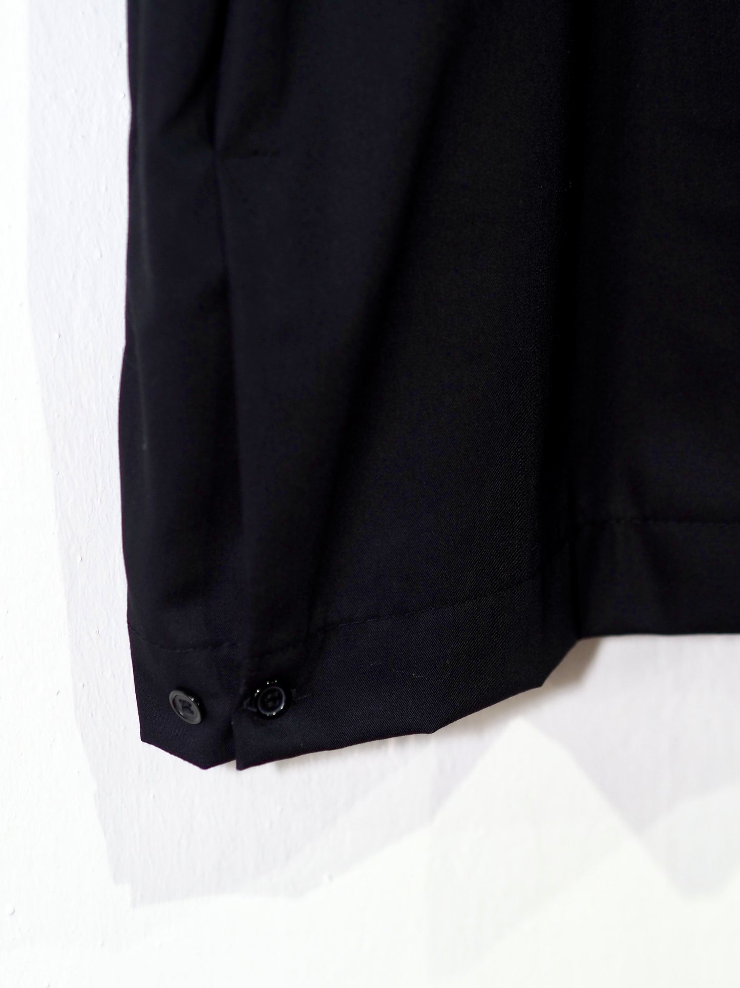 Camp-Collar Embroidery Shirt - Black