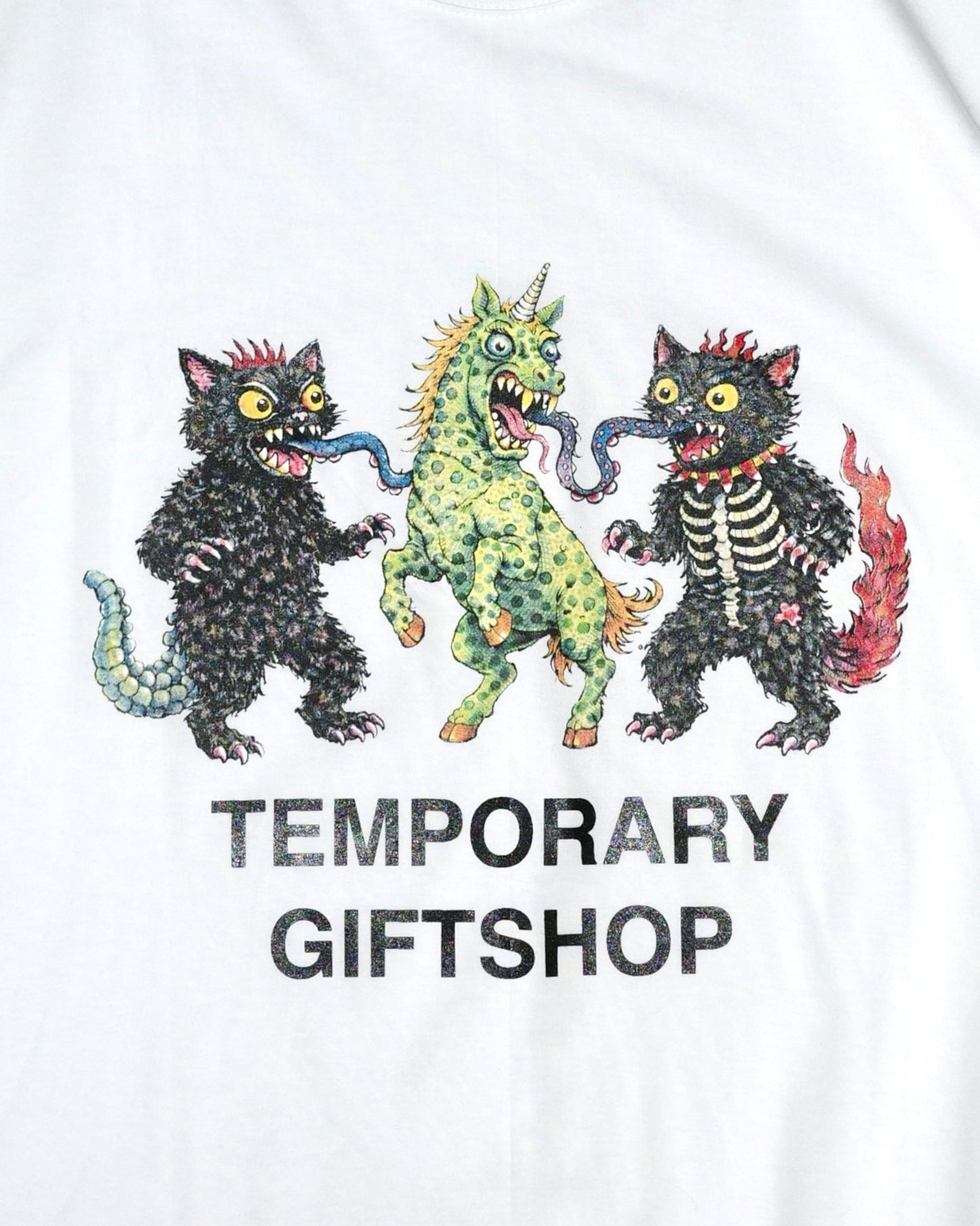 Black Cats and Bad Horses Graphic Tee - White