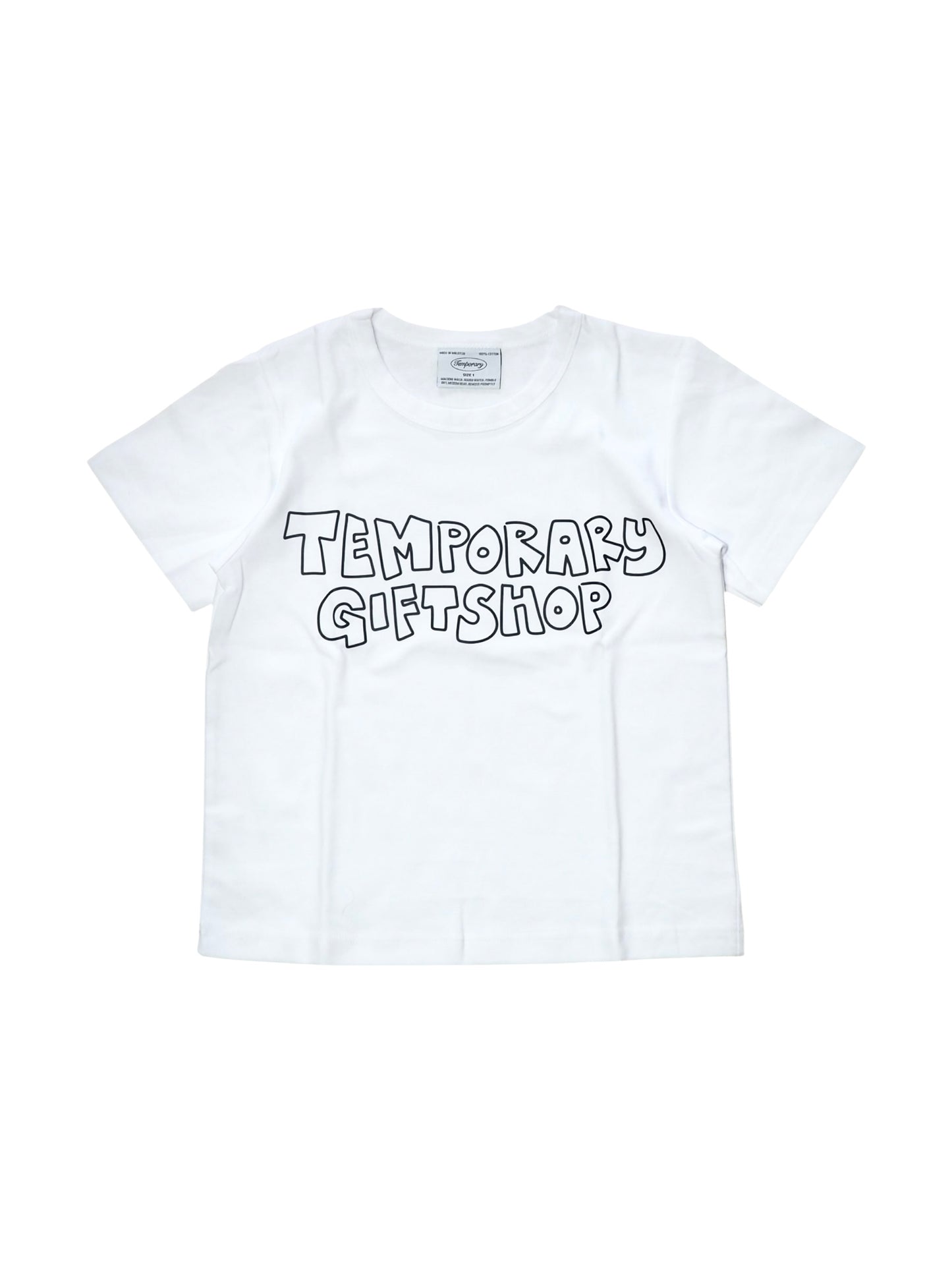 'TEMPORARY GIFTSHOP' Baby Tee - White