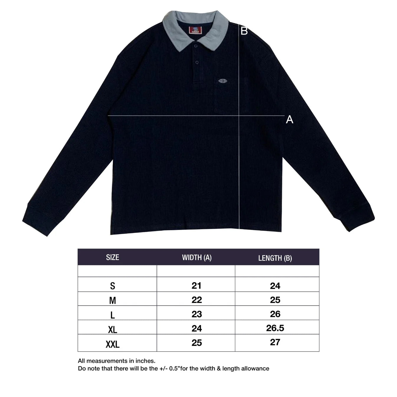 Bodega Globe Waffle Long Sleeve Polo