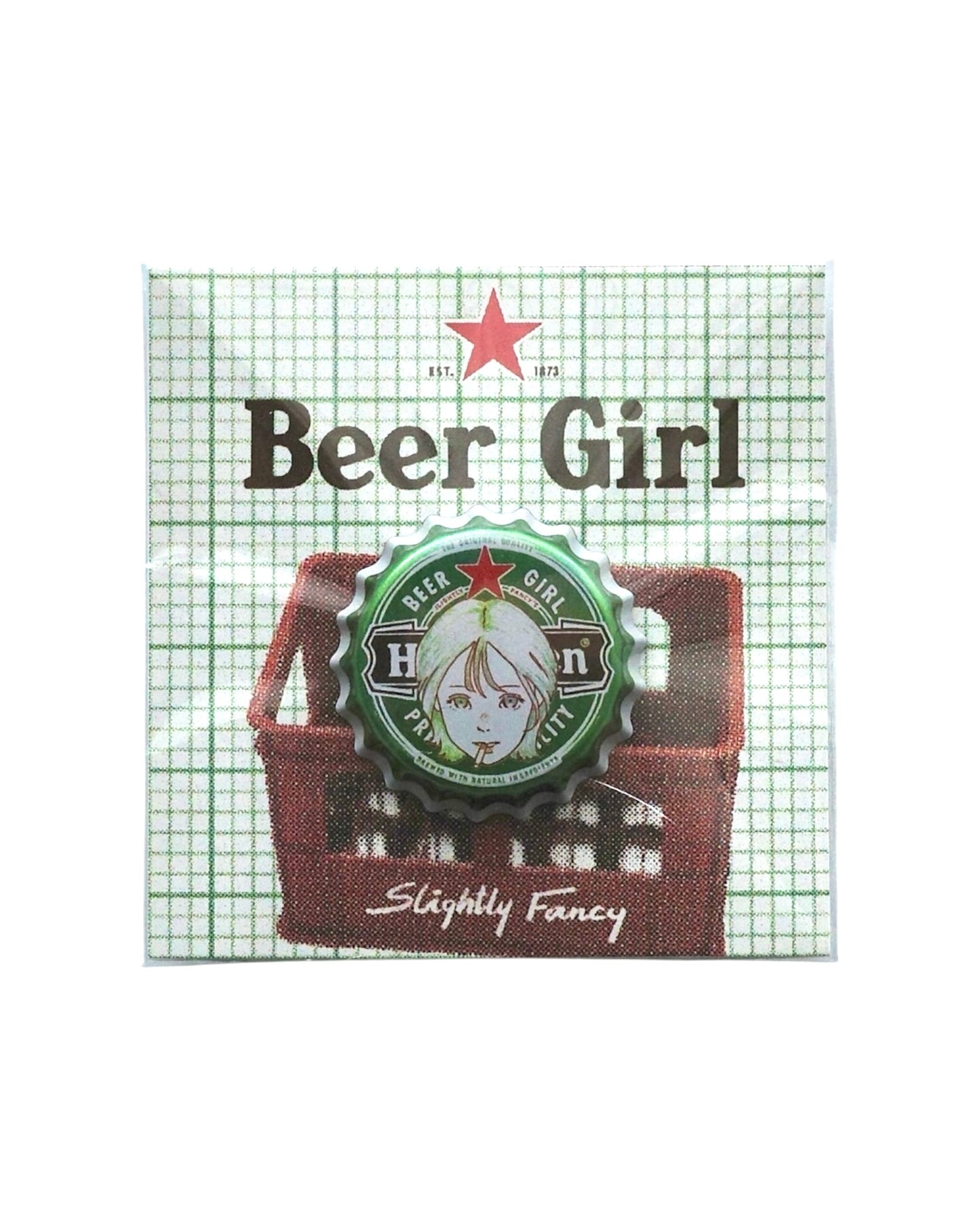 Girls Bottle Cap Pin