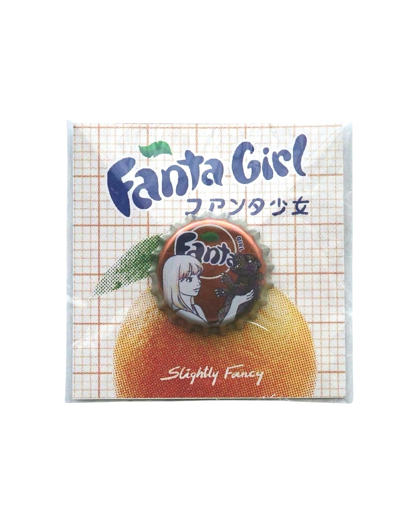 Girls Bottle Cap Pin