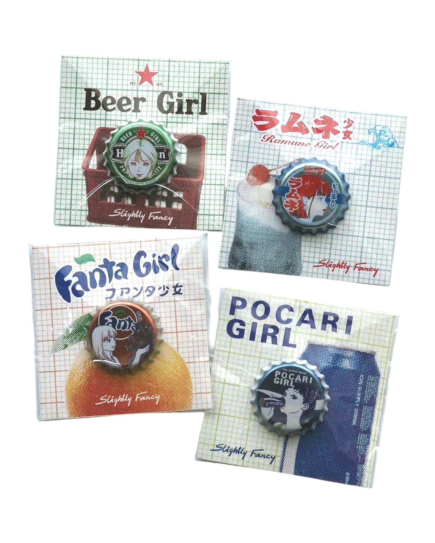 Girls Bottle Cap Pin