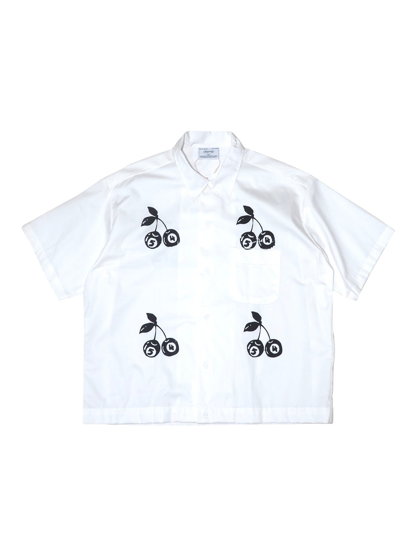 Cherry 54 Camp-Collar Embroidery Shirt - Off White