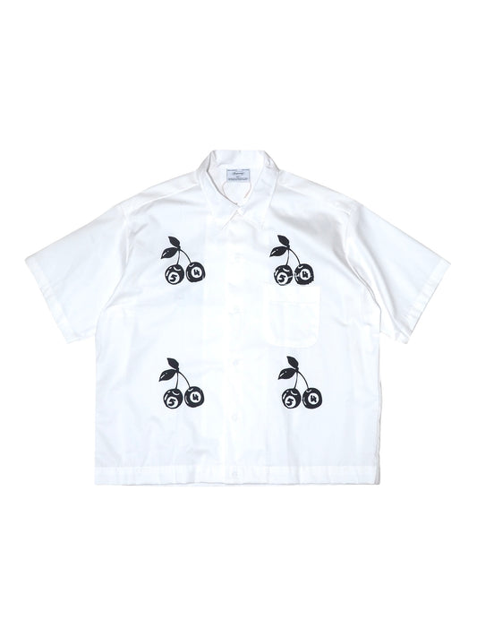 Cherry 54 Camp-Collar Embroidery Shirt - Off White