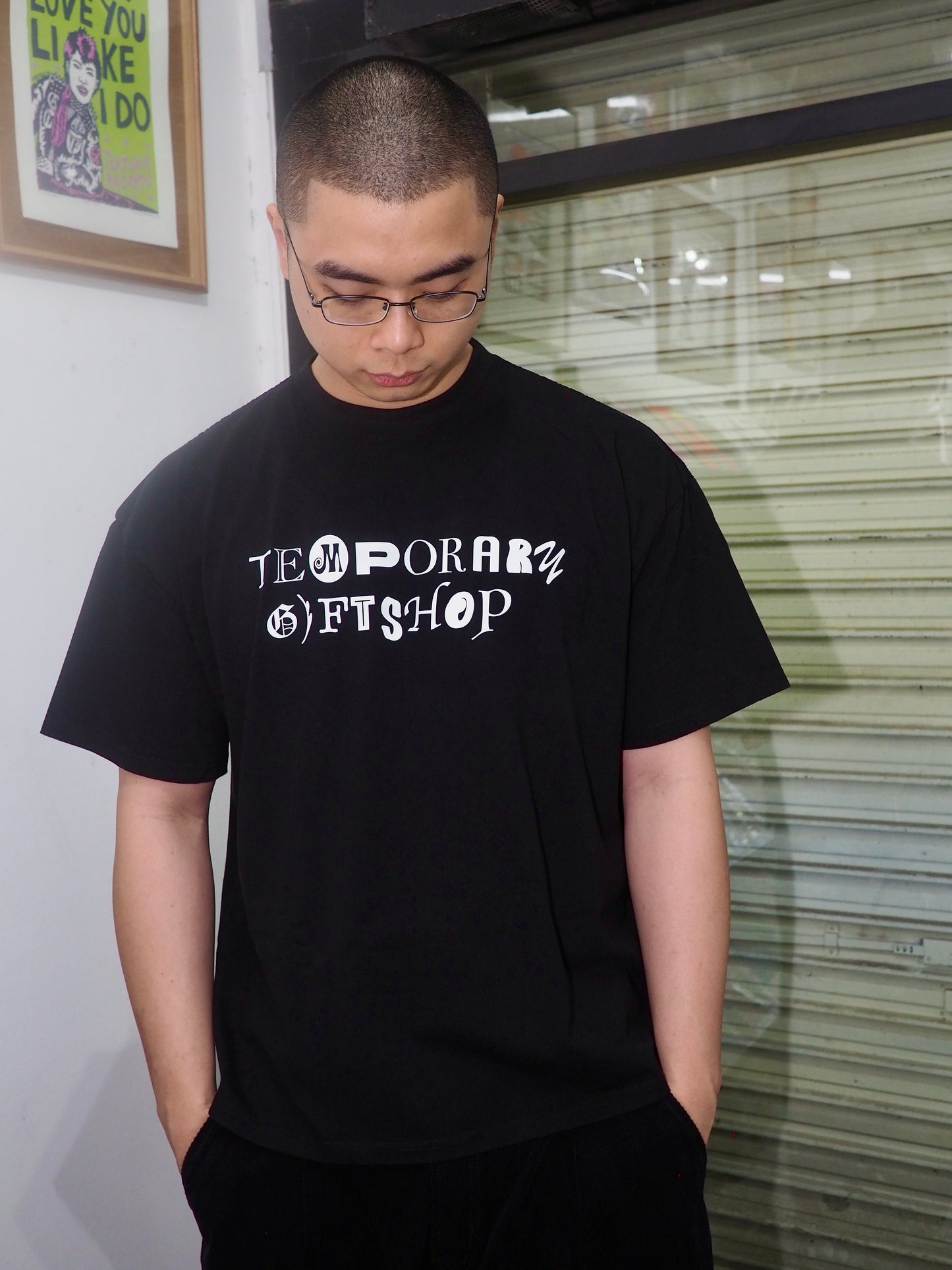 Random Font Graphic Tee - Black