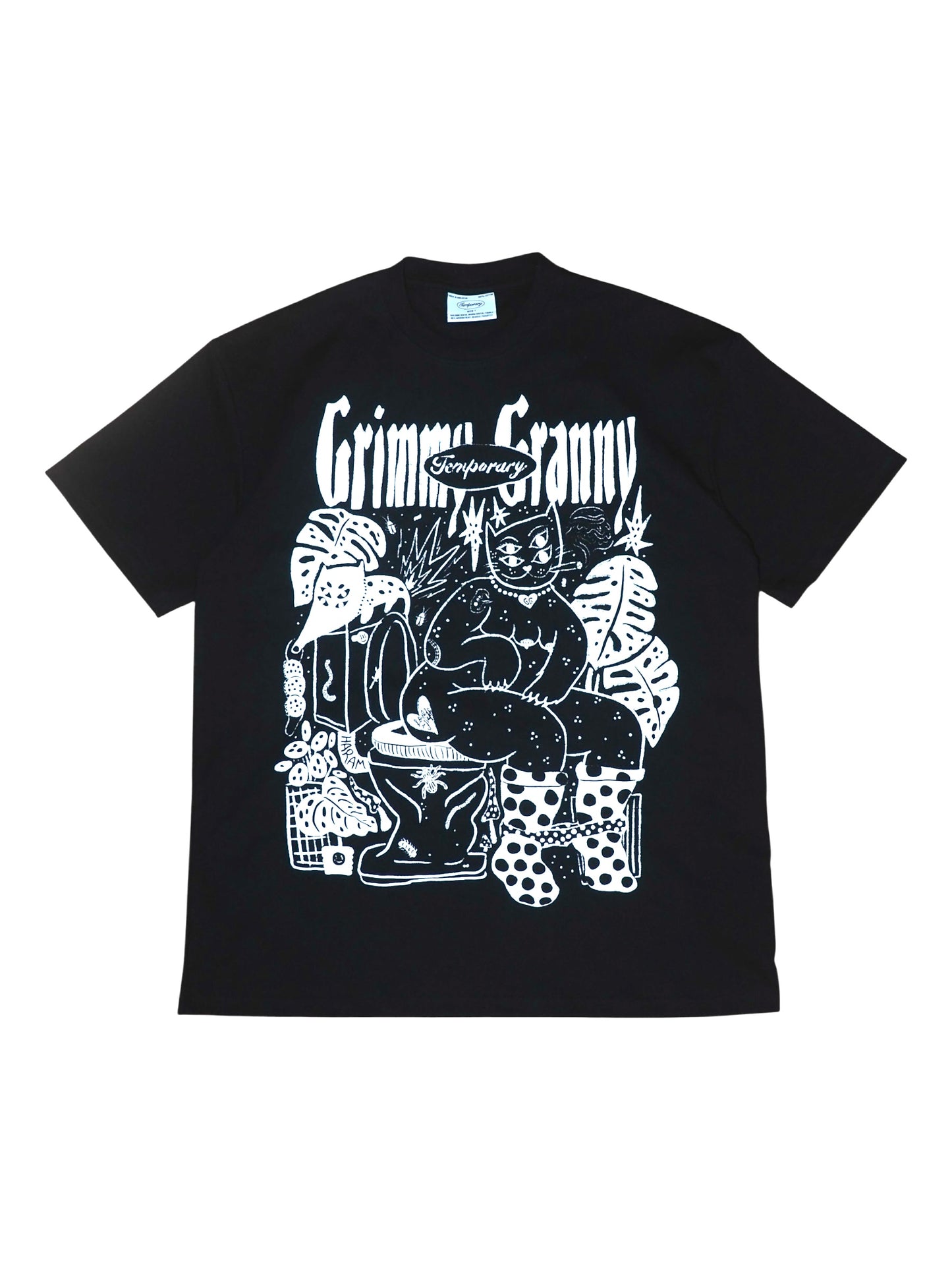Grimmy Granny 'Retired Cat' Graphic Tee - Black