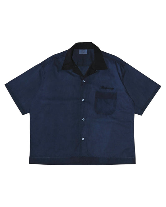 Indigo Overdye Camp-Collar Shirt