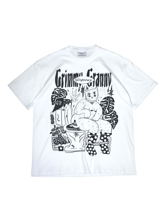 Grimmy Granny 'Retired Cat' Graphic Tee - White