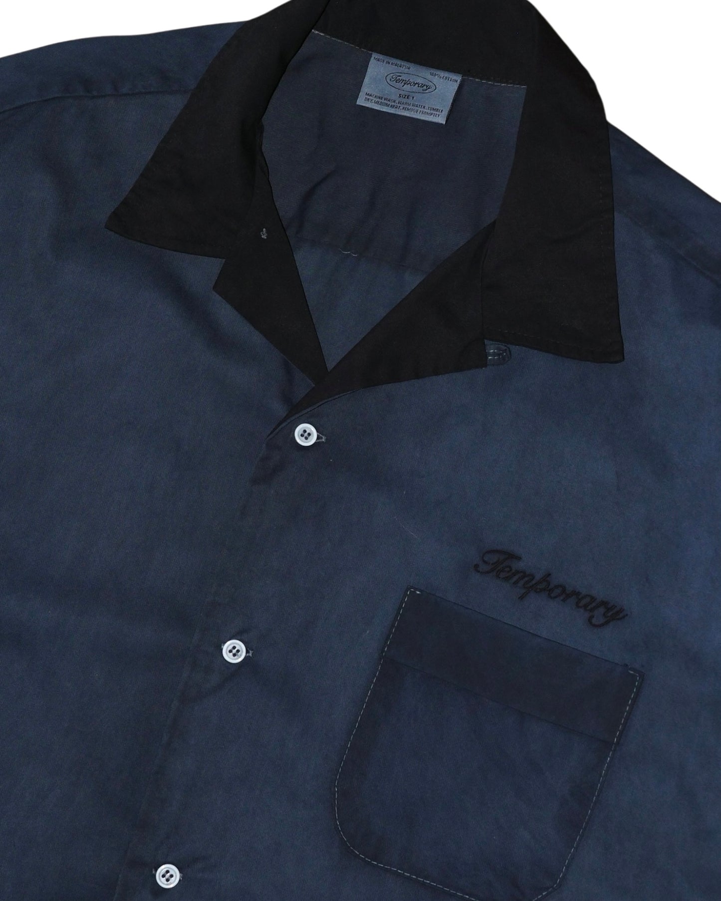 Indigo Overdye Camp-Collar Shirt
