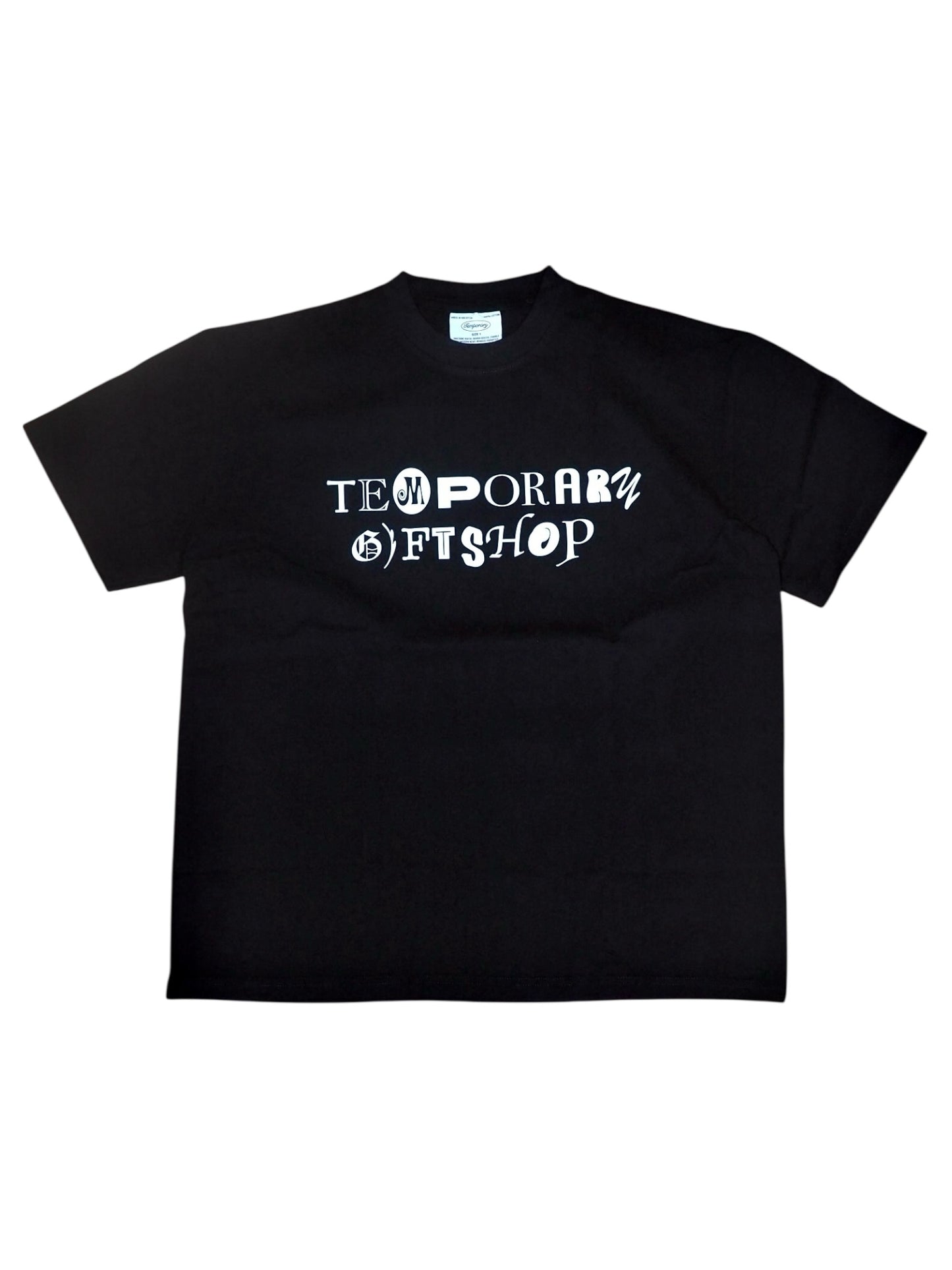 Random Font Graphic Tee - Black