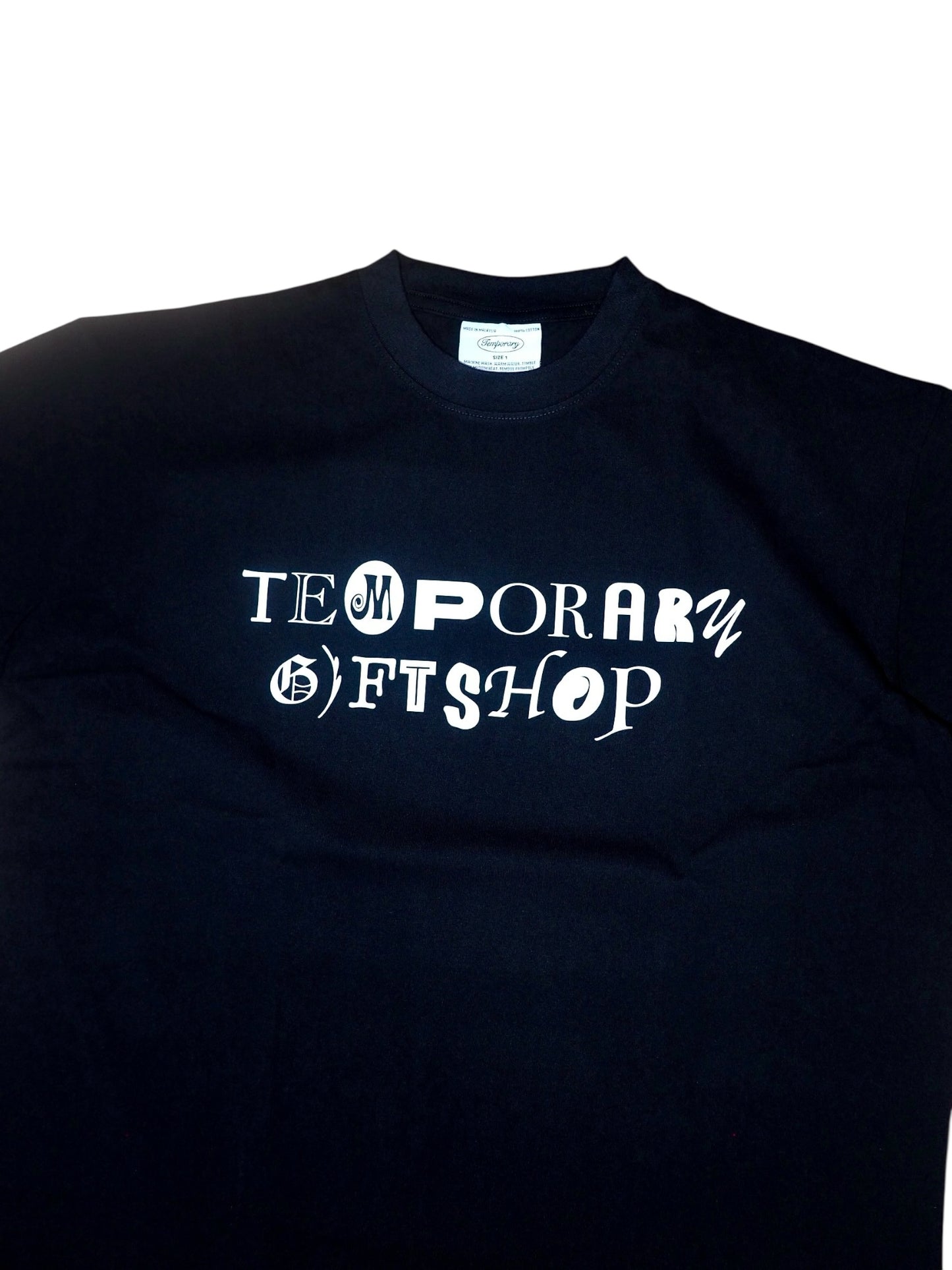 Random Font Graphic Tee - Black