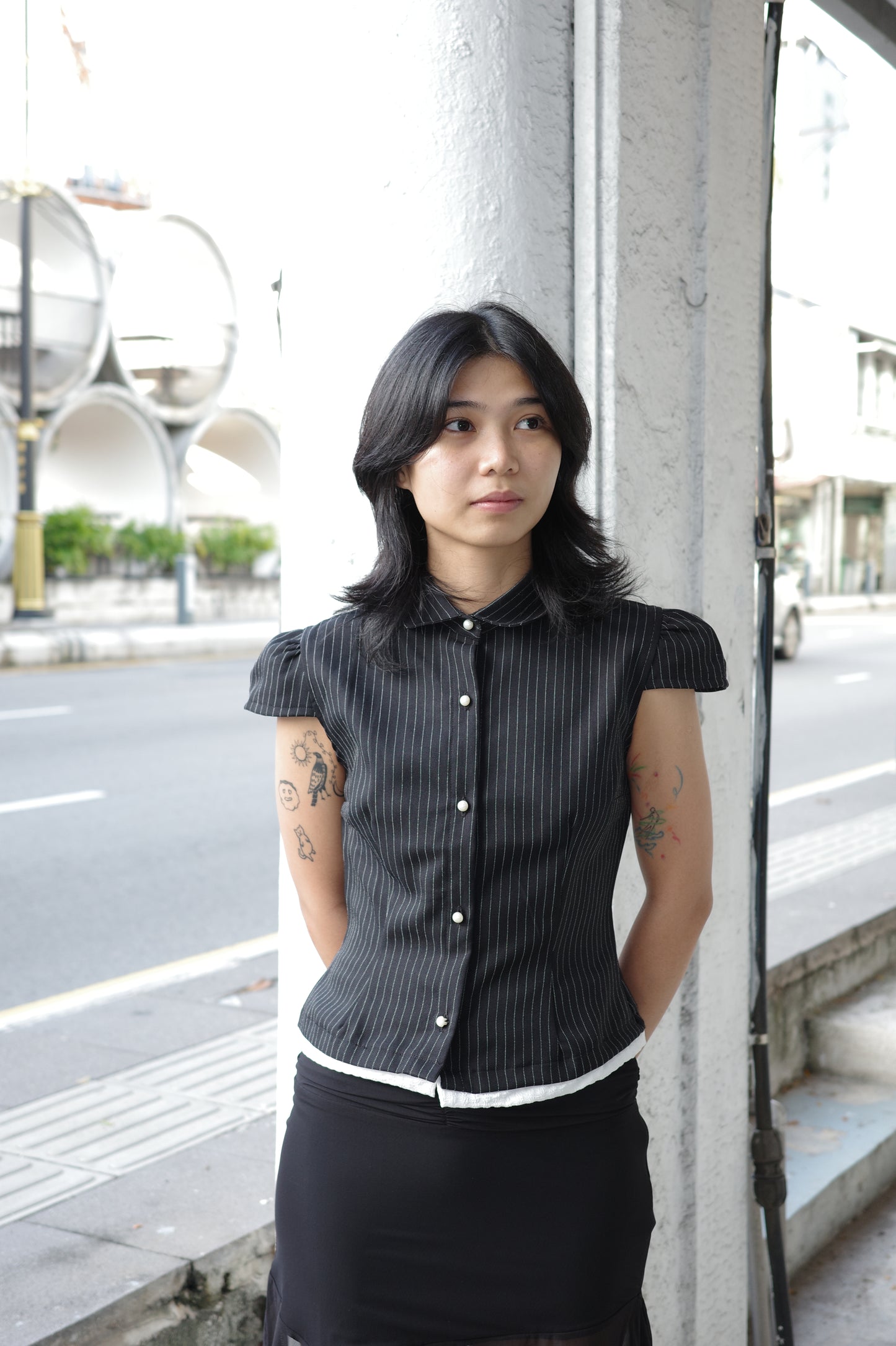 Bea Shirt in Pinstripes