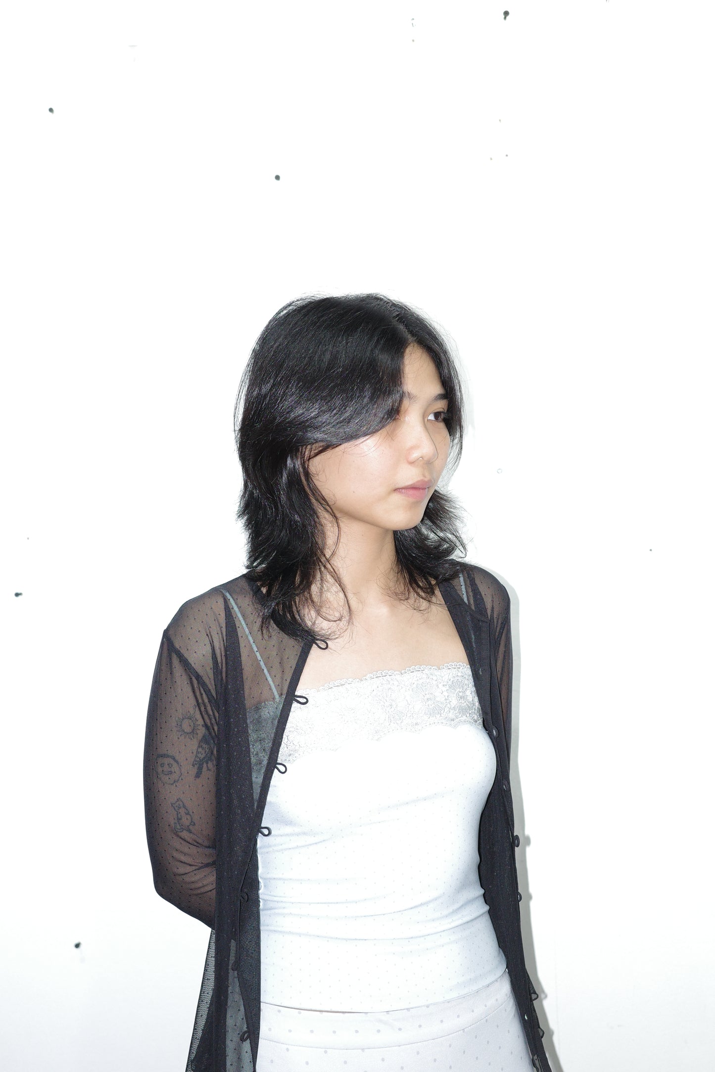 Layering Sheer Cardigan in Black