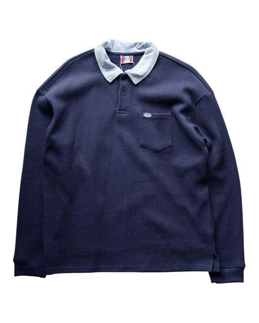 Bodega Globe Waffle Long Sleeve Polo