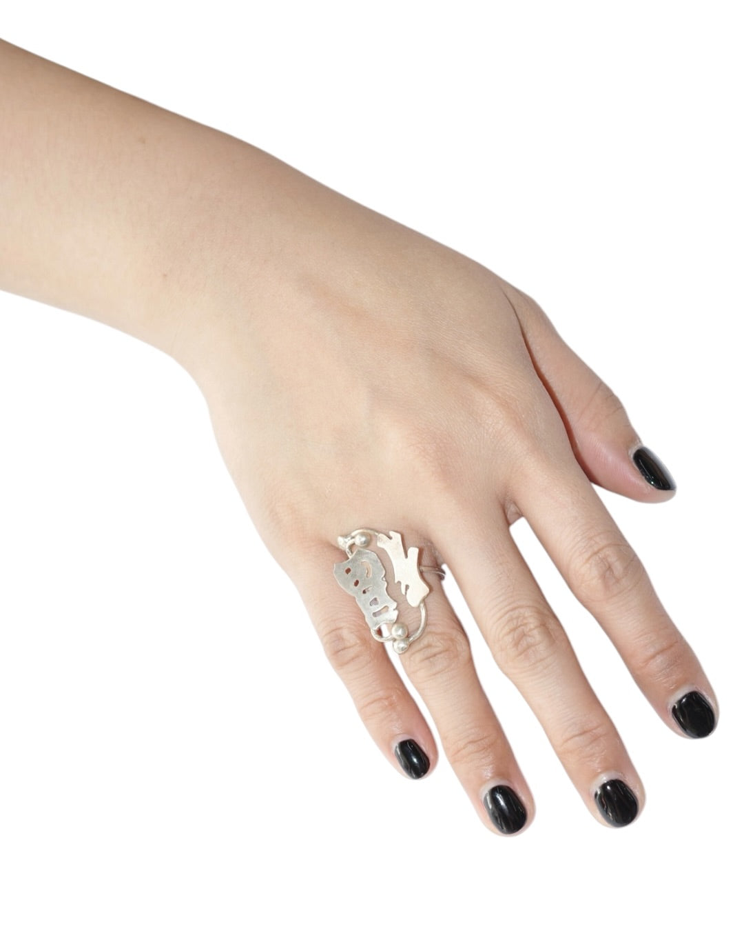 福 Letter with Pistils Ring