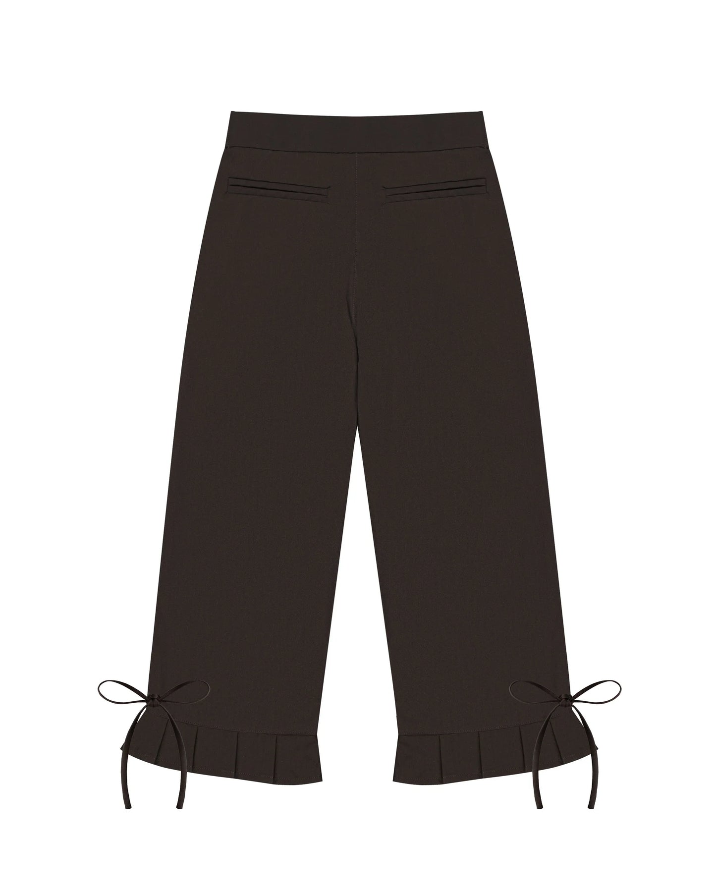 Pleated Hem Capri Pants