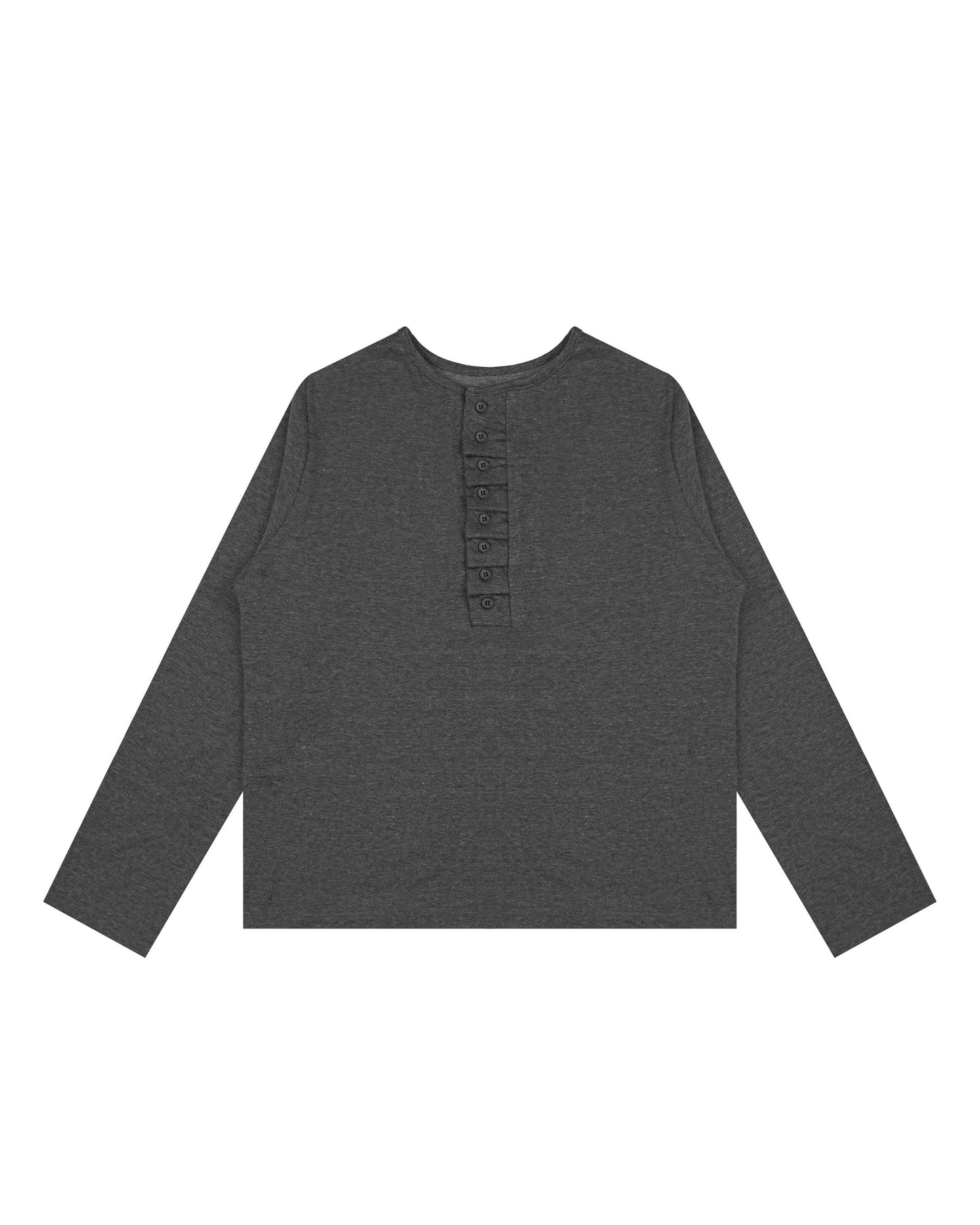 Pleated Henley Unisex Top