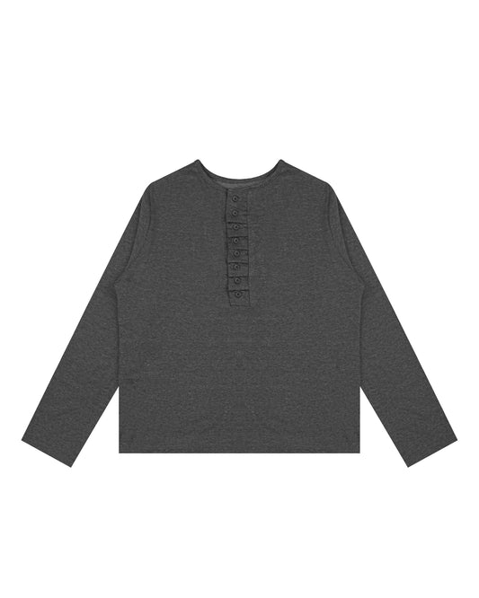 Pleated Henley Unisex Top
