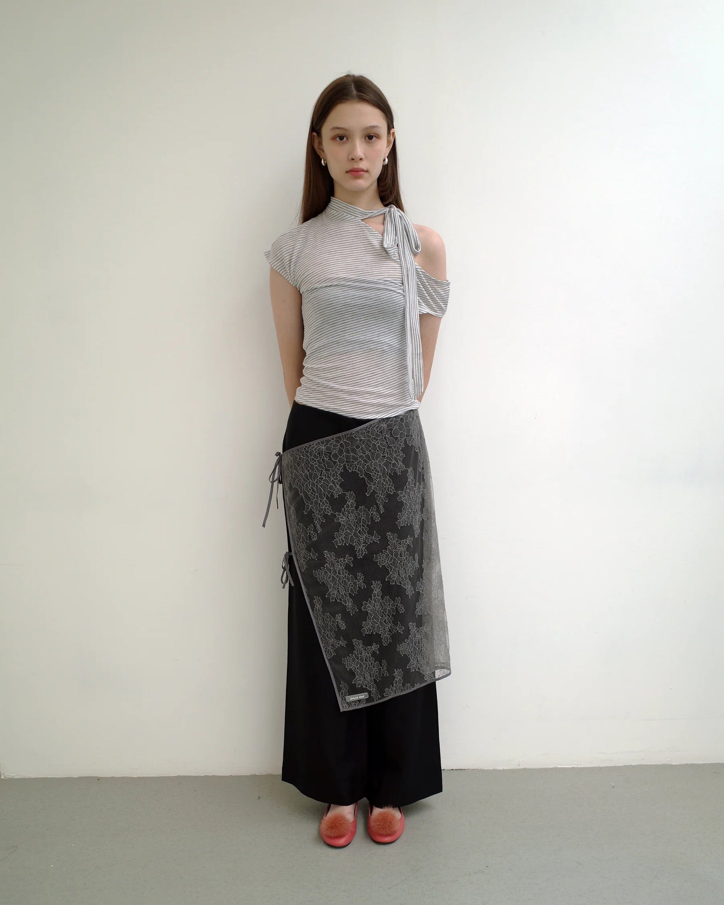 Multi Way Lace Wrap Skirt in Grey